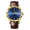 Binbond Douyin Popular Reloj para Hombre Comercio Exterior Reloj Dorado Correa de Acero Calendario Dual Semana Reloj de Cuarzo Venta al por Mayor Reloj para Hombre
