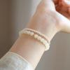 Pulseira feminina de pérola natural de água doce de imitação, jade Hetian, design de nicho de luxo leve, nova pulseira simples, presente para namoradas