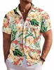 Camisa Casual de Moda Hawaiana de Estilo Nuevo para Hombre, Transfronteriza Europea y Americana, Impresión Digital 3D, Manga Corta, Fábrica de Origen