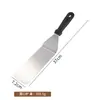 Espátula de Inox para Panqueca Transfronteiriça, Espátula para Chapa, Ferramenta para Churrasco, Espátula para Pizza, Espátula para Bife, Espátula para Teppanyaki ao Ar Livre