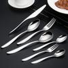 Juego de cubiertos occidentales de acero inoxidable 304 de 7 piezas, creativo mango puntiagudo, cuchillo, tenedor, cuchara, cuchara de té americana, tenedor para pastel, cubiertos de acero inoxidable