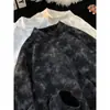 Venta al mayoreo del fabricante: Capa base de polar con cuello semi-alto, unisex, tie-dye, manga larga, otoño/invierno, moderna, corte holgado, capa base casual