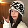 Gorro de punto transfronterizo para otoño e invierno, elegante y a la moda, corte holgado para cabezas grandes, gorro posparto con forro polar, nuevo estilo para mujer