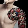 Adesivo de Tatuagem Meio Braço Estilo Japonês Colorido Flor no Peito Braço Impermeável Duradouro Realista Não Refletivo