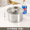 Recipiente de Acero Inoxidable con Tapa Hogareño Cocina Recipiente para Manteca 304 Grado Alimenticio Recipiente Pequeño Taza de Sabor Recipiente para Sopa