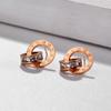 Pendientes de estilo coreano con números romanos y diamantes blancos, ligeros, de lujo, de acero de titanio de alta calidad, joyería para mujer de verano 2022.