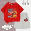 Ropa para Niños Cars Rayo McQueen Conjunto Deportivo Casual de Verano de Dos Piezas con Pantalón Corto de Manga Corta