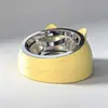 Tazón angular para gato de acero inoxidable transfronterizo, tazón de comida para perro y gato mascota, anti-derrames, protección del cuello, tazón de agua y comida para gatito, venta al por mayor
