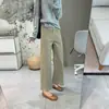 Color moca muy genial~ Jeans rectos cómodos de elasticidad en cuatro direcciones Pantalones de pierna ancha de cintura alta adelgazantes para mujer H091911