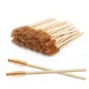 Herramientas para Extensiones de Pestañas Cepillo de Pestañas con Mango de Bambú de Color Espiral Cepillo para Cejas Brocha de Maquillaje Cepillo de Pestañas Desechable Venta al por Mayor