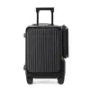 Maleta de mano para negocios de apertura frontal de 20 pulgadas. Es una maleta de trolley spinner pequeña y ligera con cerradura de combinación, adecuada tanto para hombres como para mujeres, perfecta para viajes de corta distancia.