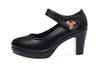 Zapatos de Hebilla de Suela Blanda para Madre, Zapatos de Baile para Mujer, Zapatos de Tacón Alto para Baile de Salón, Zapatos de Cuero Cheongsam para Verano para Edad Media y Avanzada