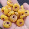 Hebilla de Jade de Cera de Abeja Artificial Cuentas de Ábaco Cuentas Sueltas Amarillo Aceite de Pollo Cera de Abeja Antigua Cuentas Espaciadoras Aleatorias Accesorios de Joyería para Pulseras