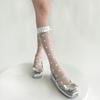 Calcetines de Verano y Primavera Ultrafinos de Polipiel con Puntos de Carne para Mujer, Color Sólido, Estilo JK Japonés con Lazo, Dulces, para Chicas Atrevidas, de Caña Media