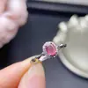 Anillo de Turmalina Pura Natural Plata de Ley S925 Incrustado de Cristal Color Limpio Buen Color de Fuego Piedra Principal 4*5mm