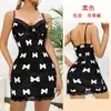 Vestido Camisola de Veludo com Gravata Borboleta Cruzada Europeia e Americana Vestido Camisola de Renda com Decote V Roupa de Dormir 326 Estilo Preguiçoso