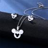 Lindo set de collar y aretes de ratón, joyería de acero inoxidable, nueva joyería europea y americana, dos piezas al por mayor