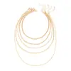 Collares de Cadena en Capas Estilo Europeo y Americano para Mujer, Estilo Dulce y Fresco, Gargantilla de Corazón Metálico Geométrico, Diseño Exagerado