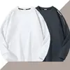 Moletom masculino, estilo primavera e outono, gola redonda, manga longa, blusa básica, top versátil casual solto, roupas masculinas sem capuz