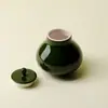Mini Tarro de Cerámica para Té con Diseño Creativo, Hecho de Esmalte Mineral Natural, Pequeño Tarro Sellado para Almacenar Té, Tarro Individual