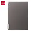 Cuaderno de Hojas Sueltas Abrible Deli Ha5-10 con Cubierta de PP, Diseño Transparente y Sencillo, Cuaderno de Puntos Clave para Estudiantes
