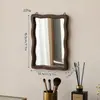 Espelho com Moldura Ondulada de Madeira Maciça Vintage para Mesa de Casa Espelho de Maquiagem Feminino Espelho de Estilo Clássico Decoração de Espelho Personalização