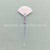 Brocha Nueva en Forma de Abanico Universal Mango Largo Transparente Barra de Mano Lana Imitación Brocha Iluminadora en Forma de Abanico Brocha para Iluminador Herramienta de Maquillaje de Belleza para Difuminar