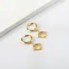 Pendientes Redondos con Ojo de Buey y Diamantes Transfronterizos, Diseño Único, Aretes de Moda y Tendencia, Pendientes de Acero Inoxidable
