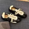 Tênis de treino alemão grossos com sola alta, color block, em couro macio óleo-cera, para mulheres, novos, versáteis, confortáveis, esportivos casuais de outono