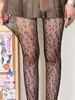 Chica Caliente de Shibuya Y2K Personalidad de Subcultura Huecas Sexy Estampado de Leopardo Medias de Malla Pantimedias Medias de Seda Calcetines de Verano para Mujer