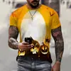 Fábrica de comercio exterior nuevo transfronterizo Halloween 3D digital talla grande tendencia de impresión de camisetas hombre manga corta hombre