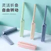 Pente Dobrável Portátil de Palha de Trigo Uso Duplo Viagem ao Ar Livre Plástico Pente Modelador Ponta Dupla Dentes Densos Cabelo Liso Cabelo Cacheado