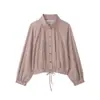 Bestseller transfronterizo de AliExpress moda femenina nueva primavera chaqueta a cuadros de manga larga con cuello alto simple 2298151