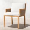 Combinación de mesa y silla para exteriores Sala de sol patio jardín muebles de madera maciza diseñador exterior balcón restaurante silla de ratán envejecido