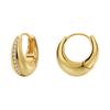 E0687 Entrada Francesa Lujo Moda Combinan con Todo Microincrustación Circonita Pendientes para Mujer Nicho Estilo Frío Sentido del Diseño Creativo Hebilla de Oreja