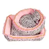 Fabricante de Camas para Mascotas Venta al por Mayor Cama para Gatos Cama para Perros Esterilla para Dormir Extraíble y Lavable Cama para Perros Pequeños Se Puede Enviar en Nombre de los Clientes Gato Rosa Leopardo
