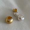 Pendientes de botón de cobre chapado en oro de 24 quilates Q moda simple personalidad temperamento clip para oreja mate hebilla para oreja sin agujero en la oreja G1-9