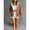 Sudadera con capucha y cremallera de estampado de leopardo 2026 transfronteriza, cárdigan casual de manga larga de corte holgado, moda femenina europea y americana