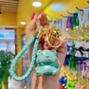Chaveiro de Urso Geométrico Cortado em Resina de Desenho Animado Feminino Fofo Moda Pingente de Mochila Chaveiro de Boneca Pérola