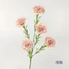 5 cravos artificiais, flores de seda para decoração de casa, arranjos de casamento, hastes únicas, decoração de hotel e expositores de sala de estar