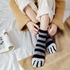 A partir de 1 Par de Calcetines, Calcetines de Media Caña de Terciopelo Coral para Mujer, Calcetines para Dormir con Diseño de Pata de Gato que No Sueltan Pelusa, Calcetines de Piso Postparto, Engrosamiento de Otoño e Invierno