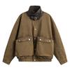 Estilo Barn Estilo Americano Retro Senso de Moda Gola Alta Jaqueta Aviador Masculina Nova Chegada Vestido Ins Marca da Moda Jaqueta Crock