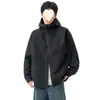 Jaqueta Masculina Bonita para Primavera e Outono 2025 Jaqueta com Zíper Estilo Hong Kong Estilo Japonês Estilo Harajuku Estilo Coreano Jaqueta Solta com Capuz