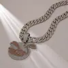 Hip-Hop Europeo y Americano Flamenco de Diamantes Completos Dibujo Animado Anime Colgante Aleación Cadena Cubana Collar de Moda Callejera para Hombres Venta al por Mayor
