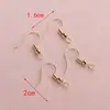 Chapado en Cobre con Oro Real, Gancho de Oreja de Oro de 18K que Conserva el Color, Accesorios, Materiales para Pendientes Hechos a Mano DIY al por Mayor