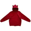 Conjunto de Moletom Esportivo com Capuz para Casal Outono/Inverno 2025 Y2K Chapéu de Diabo Escuro Moletom Pulôver Halloween