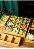 Bandeja de Nove Compartimentos do Fabricante Utensílios de Mesa para Frutas Panela Quente de Madeira Caixa de Madeira Prato com Divisórias Prato de Frutas Caixa de Alimentos Dividida Compartilhamento