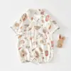 Mono para recién nacido traje de escalada verano fino gasa de bebé absorción de humedad transpirable khae bebé nuevo kimono chino