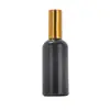 Frasco de óleo essencial preto brilhante de alta qualidade 10ml 5ml frasco de óleo essencial de vidro preto à prova de luz frasco spray de óleo essencial frasco vazio alta qualidade