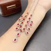 Colar de Rubi Natural Transfronteiriço Acessórios Femininos Nicho Alto Padrão Joias de Prata 925 3*4 Joias de Luxo Venda Direta da Fábrica